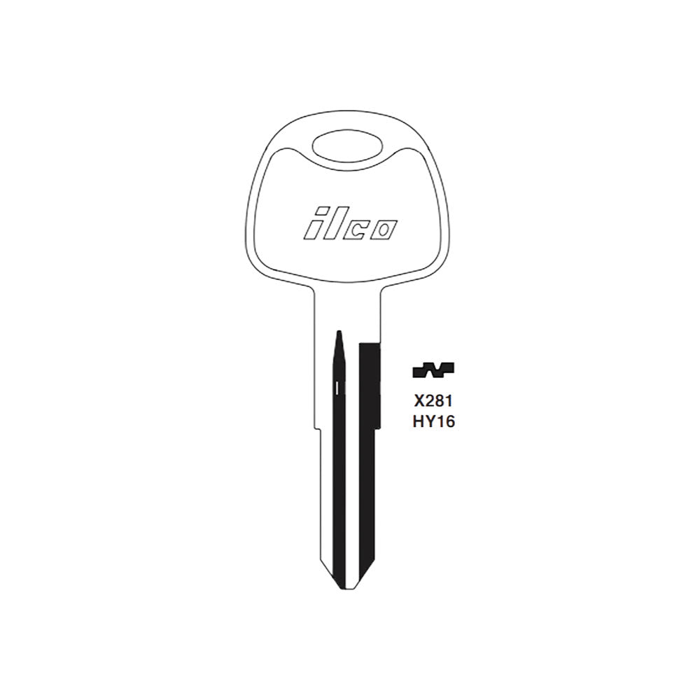 Hyundai Kia Key Blank - HY-12 / HY16