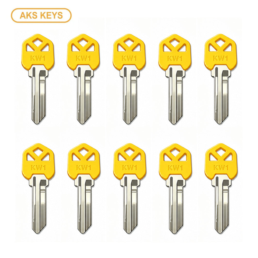 AKS KEYS KW1 Brass Key Blank with Plastic Head (10 Pack)