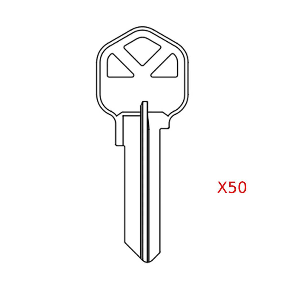 KW10 Small Bow - Brass Finish Key Blank - KW11 BR / KWI-5DE (Packs of 50)