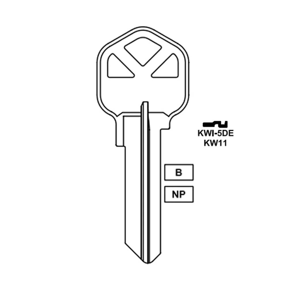 KW10 Small Bow - Brass Finish Key Blank - KW11 BR / KWI-5DE