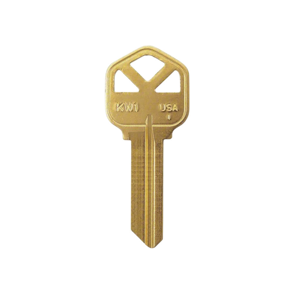 Brass Finish Key Blank - KWI-1KE / KW1 BR
