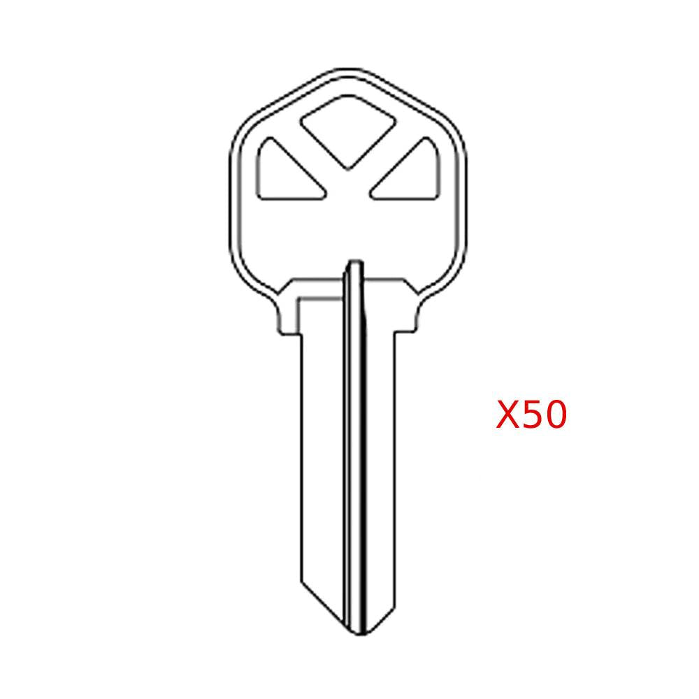 JMA for Brass Finish Key / KW1 BR - 50 Pack
