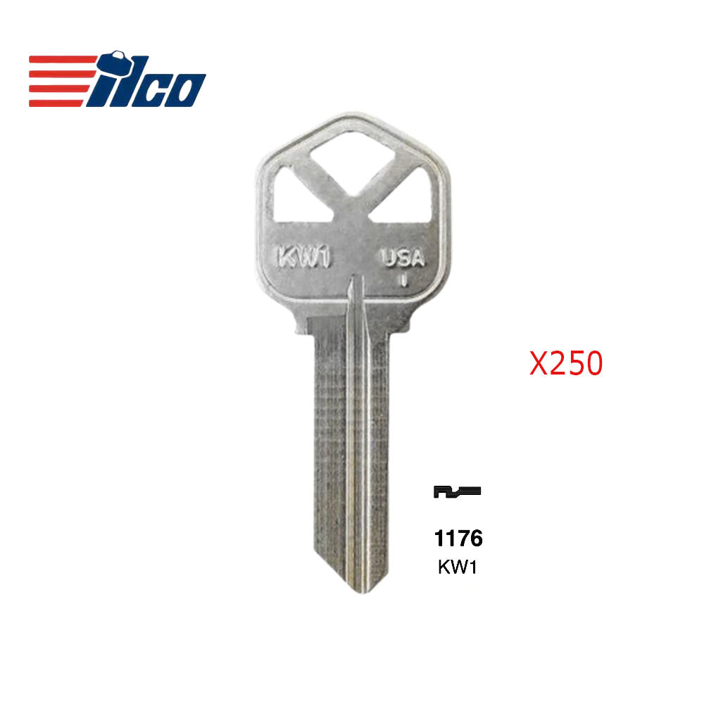 Nickel Plated Finish Key Blank - KWI-1KE / KW1 NP (Packs of 250)