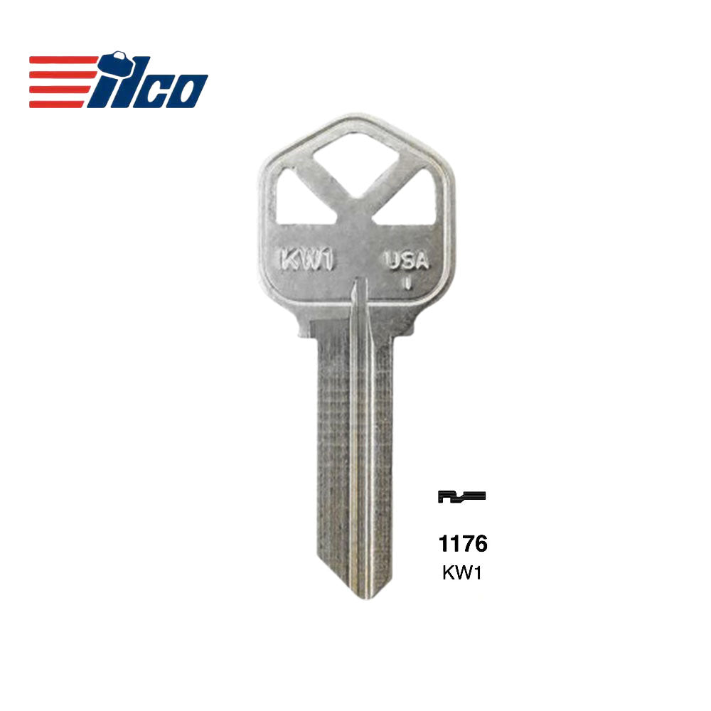 Nickel Plated Finish Key Blank - KWI-1KE / KW1 NP