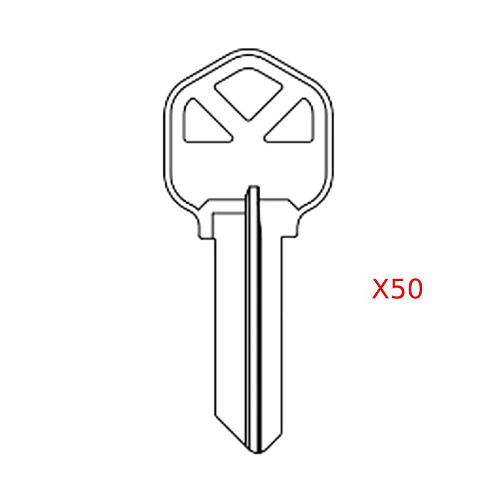 Nickel Plated Finish Key Blank - KW1 NP / KWI-1KE (Packs of 50)