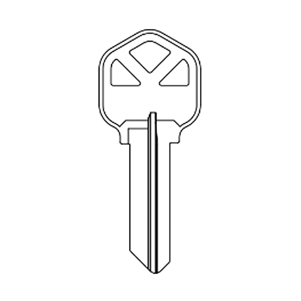 Nickel Plated Finish Key Blank - KW1 NP / KWI-1KE