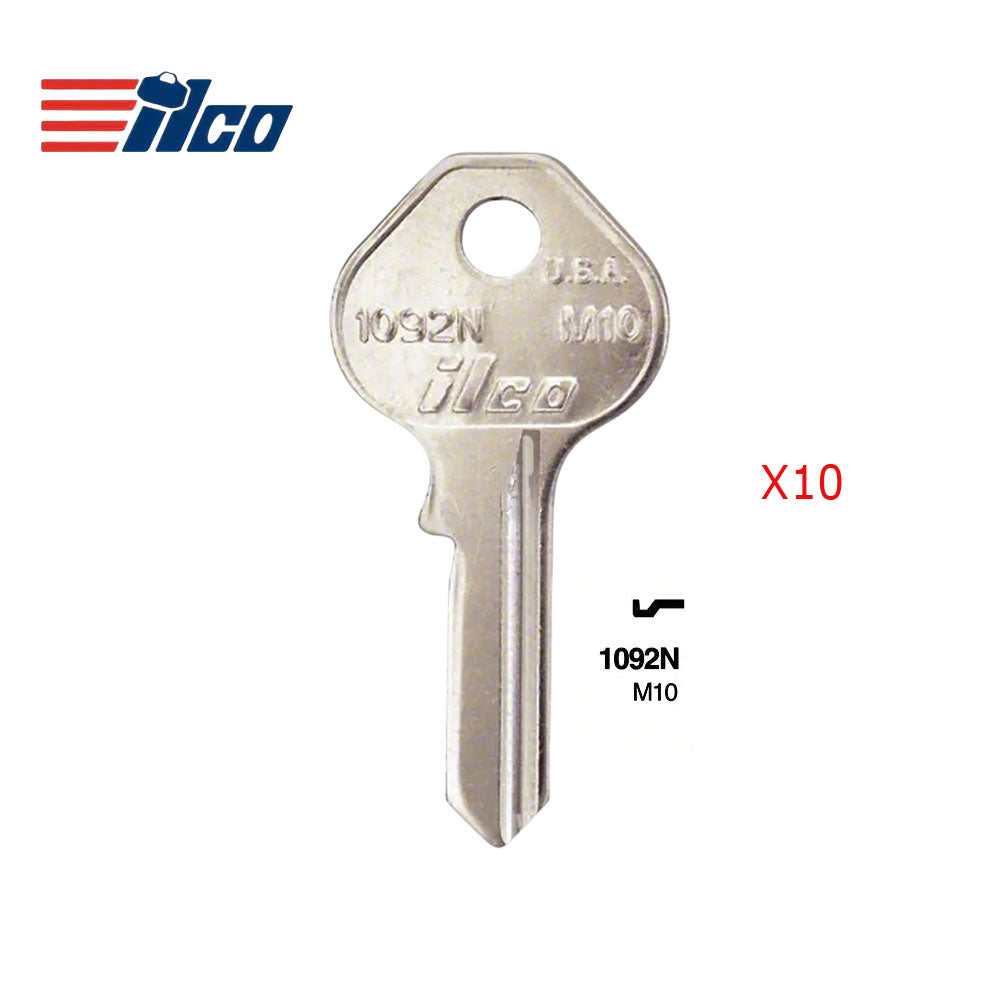1092N 5-PIN Master Padlock Key Blank - AUS-1 / M10 (Packs of 10)