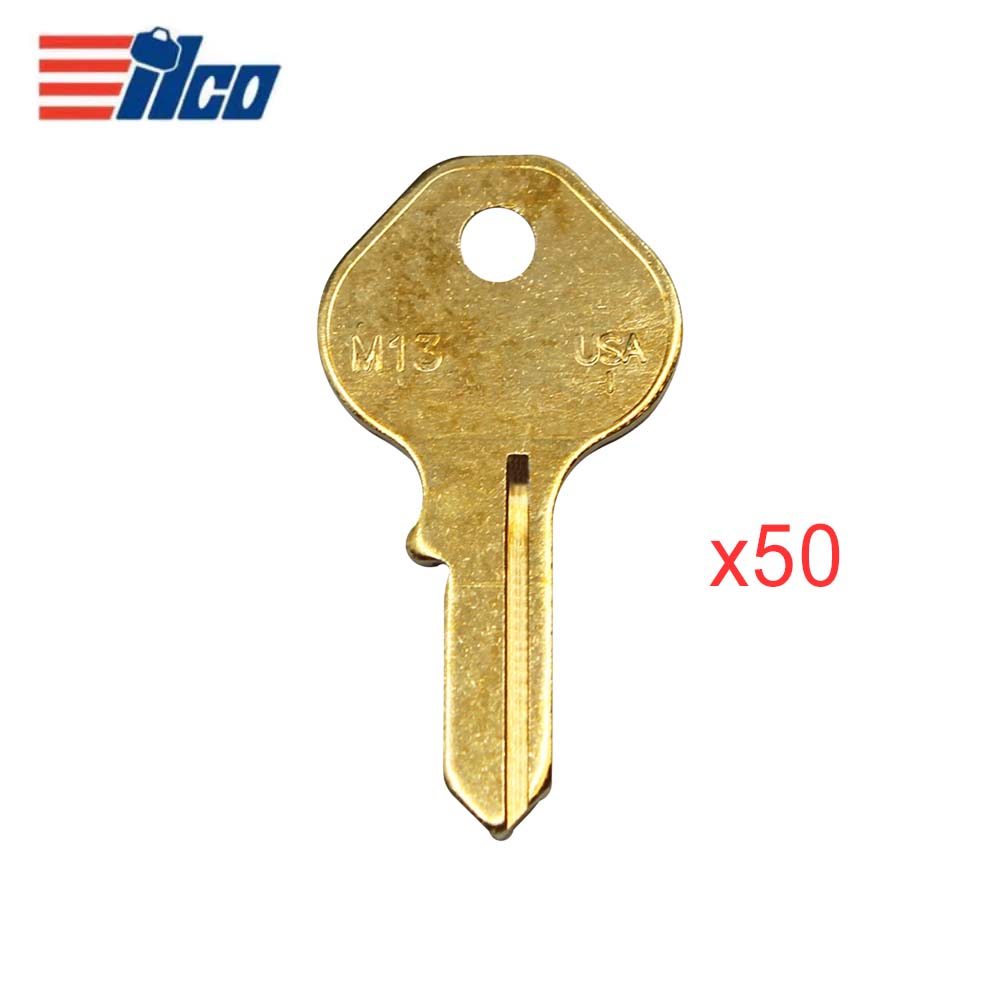 1092DS Master 4-Pin Padlock Key Blank - Brass Finish - MAS-13DE / M13 BR (Packs of 50)