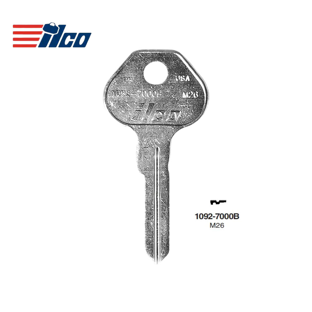 ILCO 1092-7000B Master Padlock Key Blank - M26