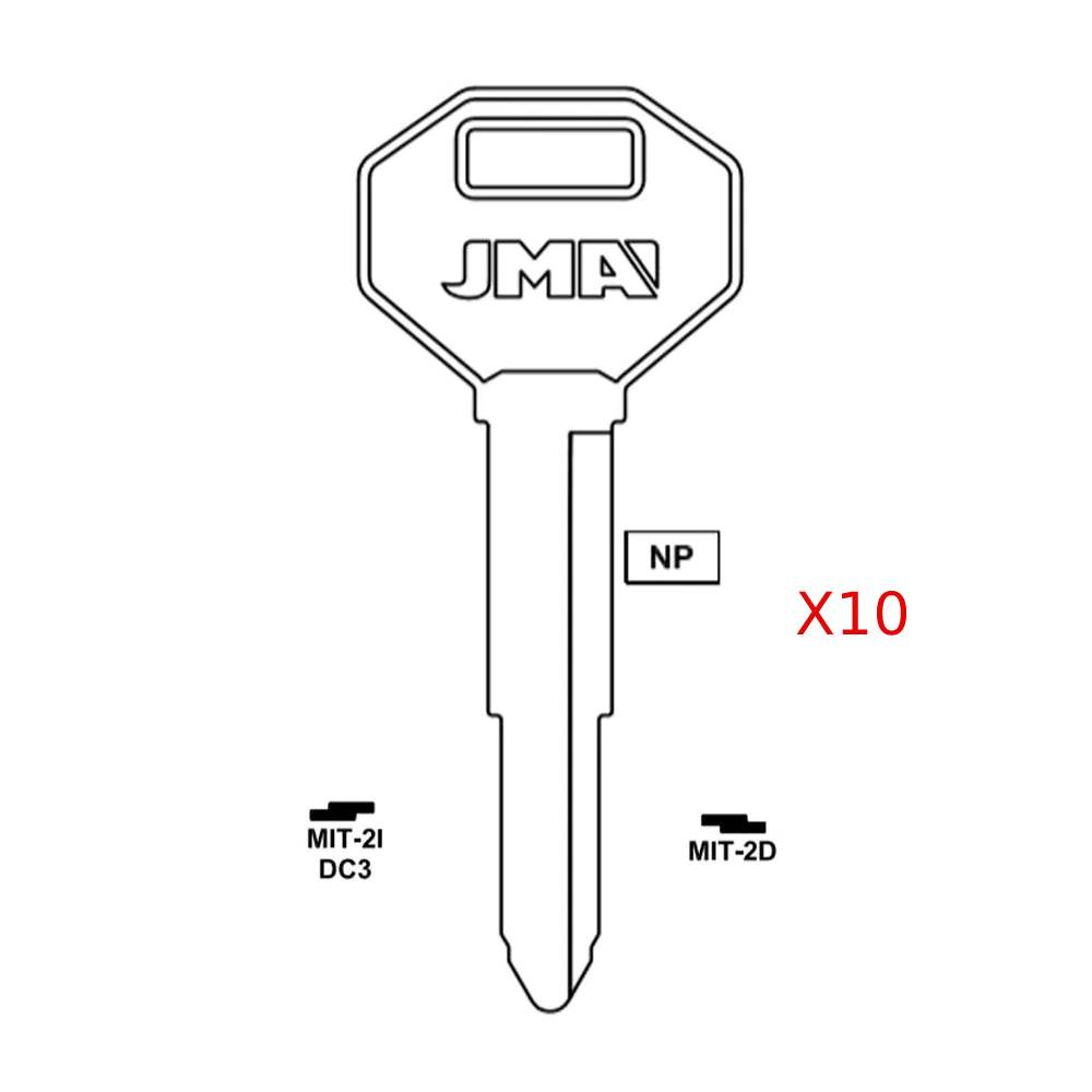 Mitsubishi Dodge Isuzu Hyundai Key Blank - DC3 / MIT-2I (Packs of 10)