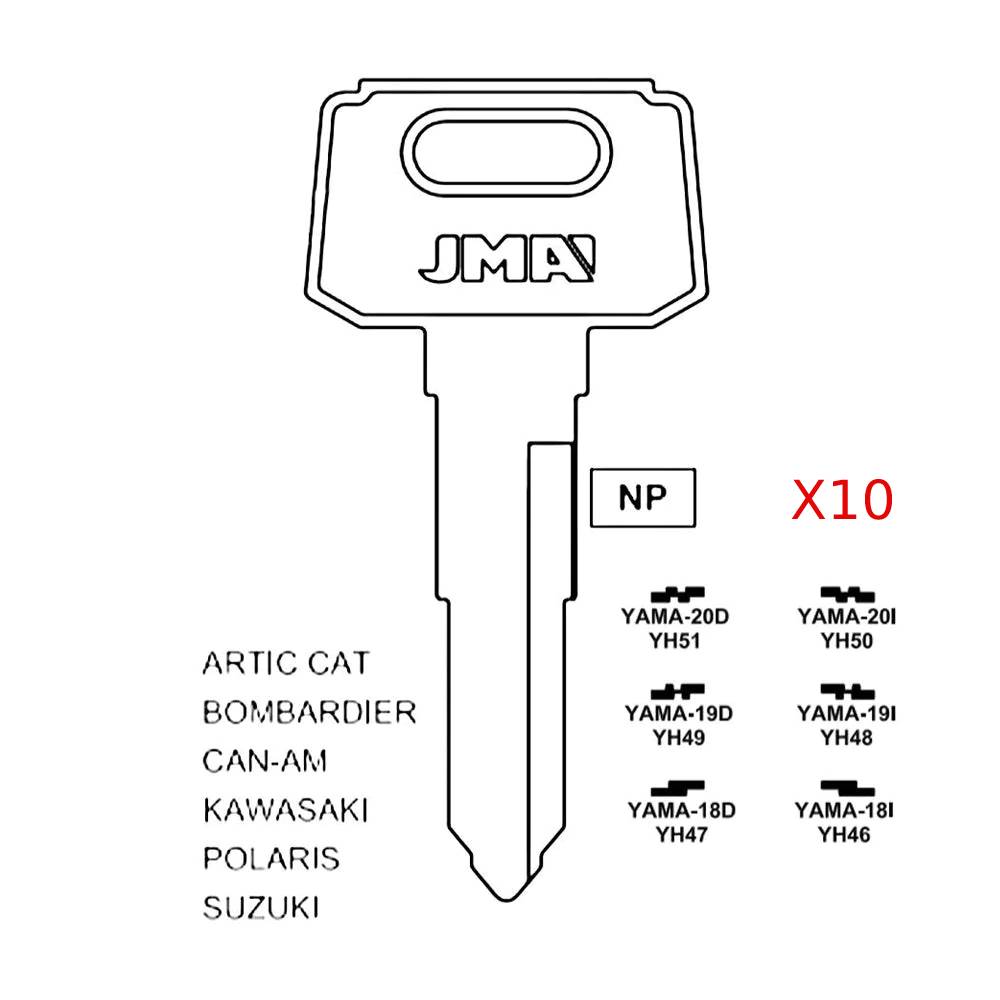 Yamaha Motorcycle Key Blank - YH46 / YAMA-18I (Packs of 10)