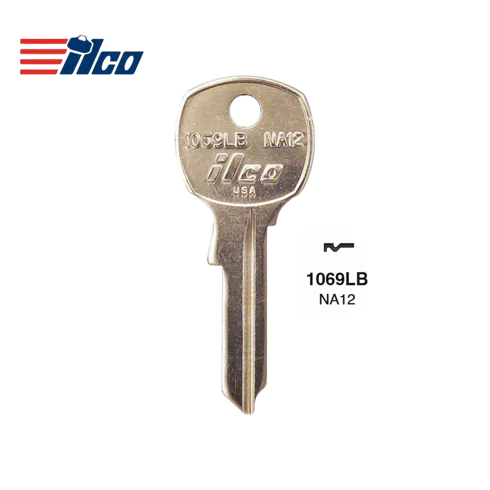 1069LB Mailbox Locks Padlocks Key Blank -Brass - NA12 - NTR-2D