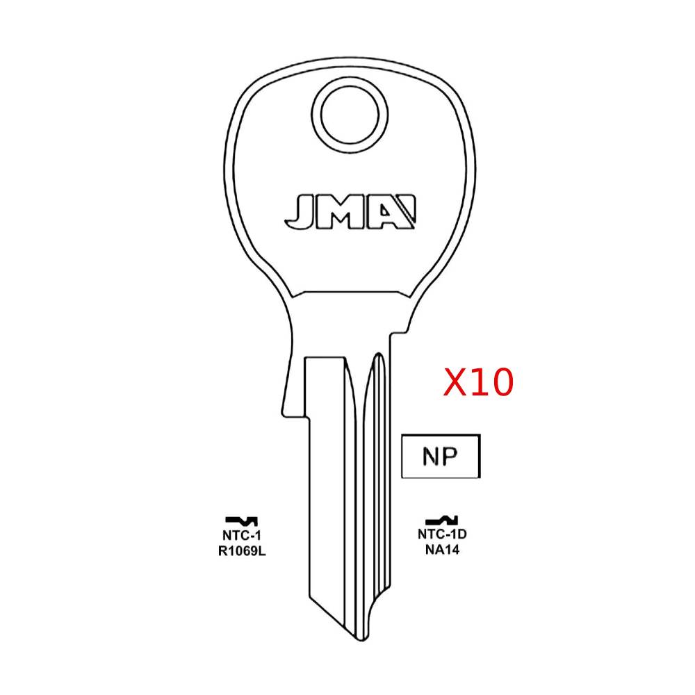 1069L National Cabinet Key Blank - NA14 / NTC-1D (Packs of 10)