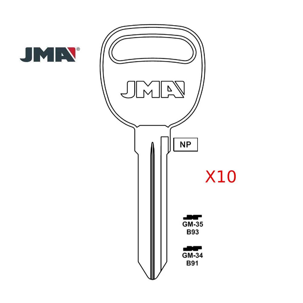 Oldsmobile Pontiac Key Blank - B93 / GM-35 (Packs of 10)