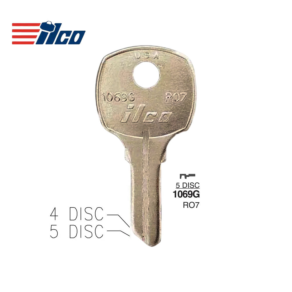 1069G National Cabinet Key Blank - NTC-7D / RO7