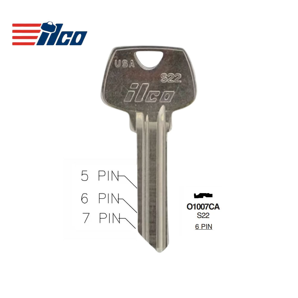 ILCO Commercial & Residential Key Blank for Sargent Locks - SAR-7 / S22