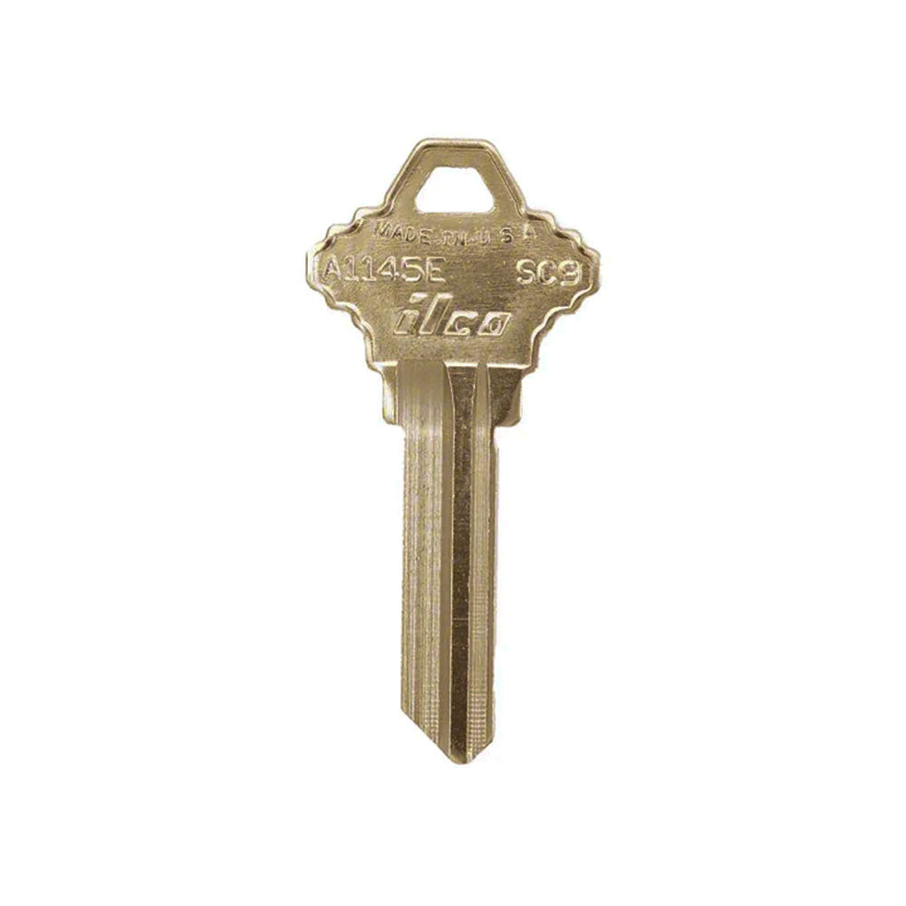 A1145E 6-Pin Schlage Key Blank - Brass - SLG-5E / SC9 BR (Packs of 50)
