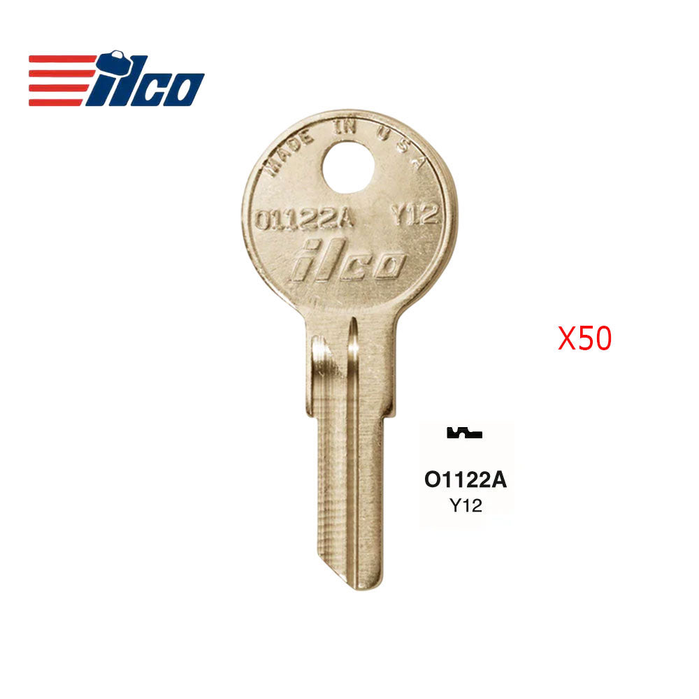 9278 Yale 5-Wafer Cabinet Key Bkank - Brass Finish - YA-45DE / Y12 BR (Packs of 50)