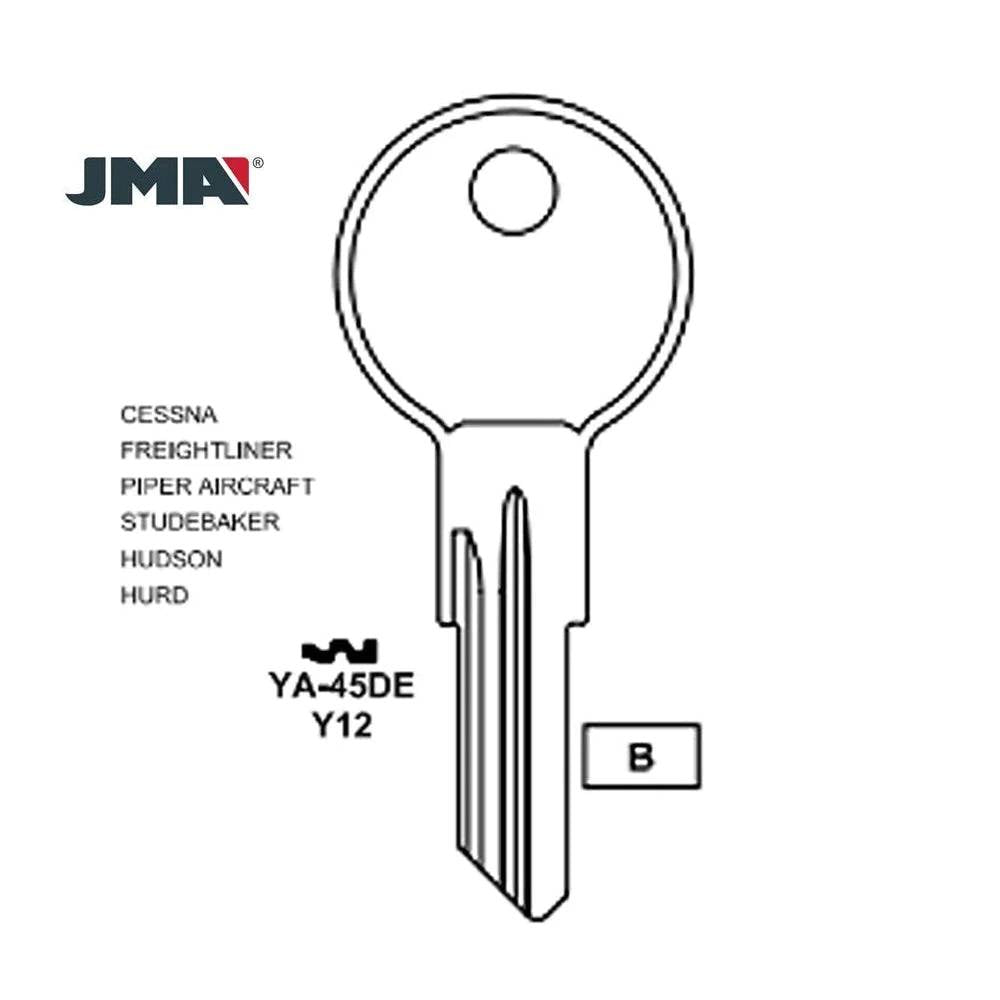 9278 Yale 5-Wafer Cabinet Key Bkank - Brass Finish - Y12 BR / YA-45DE