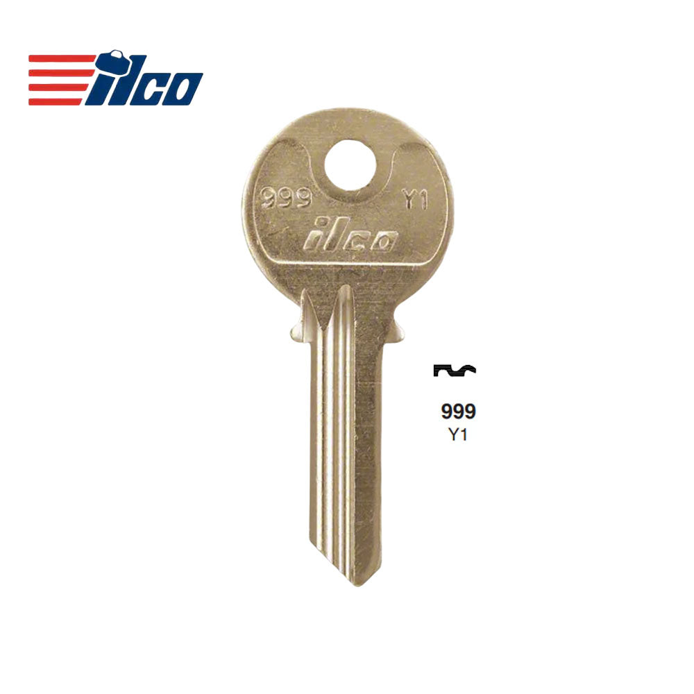 999 5-Pin Yale Key Blank - Brass Finish - YA-41DE / Y1 BR