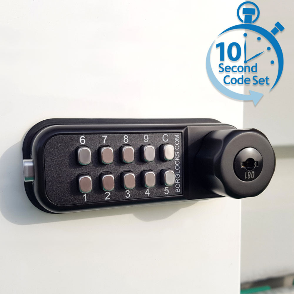 BorgLocks BL1716 Horizontal Mini Cabinet Lock with Key Override and Internal Cam Mechanism
