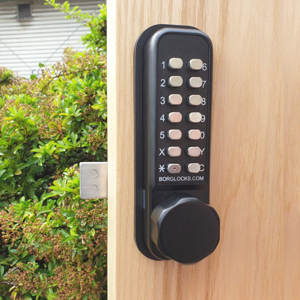 BorgLocks BL2625 ECP Surface Vertical Mount Rim Deadbolt Lock for Outdoor Metal Gate - Marine Grade Protection Finish