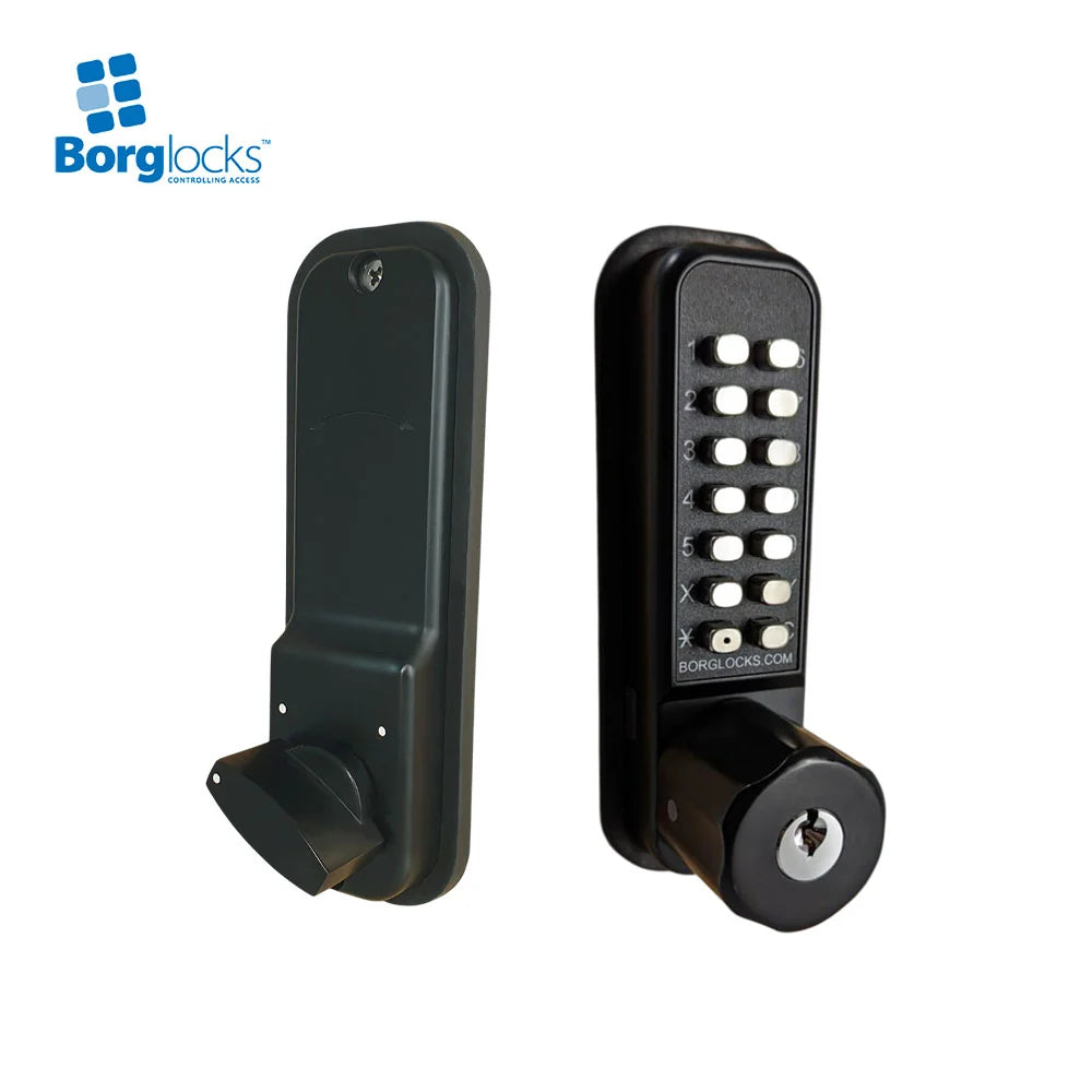 BorgLocks BL2707 ECP Tubular Deadbolt Lock - Key Override and Inside Paddle Handle with Holdback