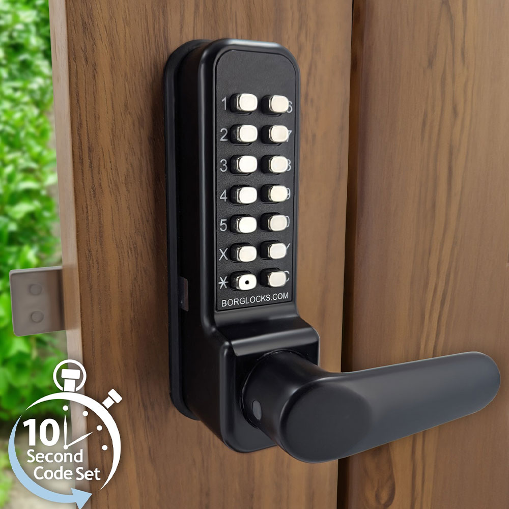 BorgLocks BL4305 ECP Marine Grade Lever Turn Keypad Lock with Inside Rim Fixed Deadbolt