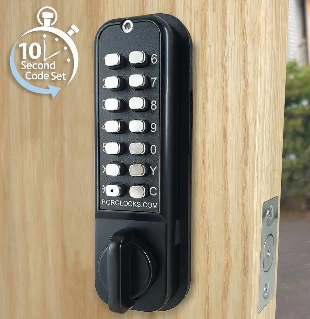 BorgLocks BL2127 ECP Back to Back Knurled Knob Keypads and Mortice Deadbolt Lock