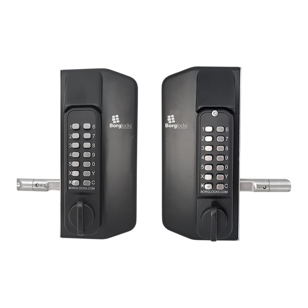 BorgLocks BL3130-ECP Metal Gate Lock with Back to Back Anti-Climb Thumb Turn ECP Keypads and 2-9/16" - 3-1/8" Latchbolt