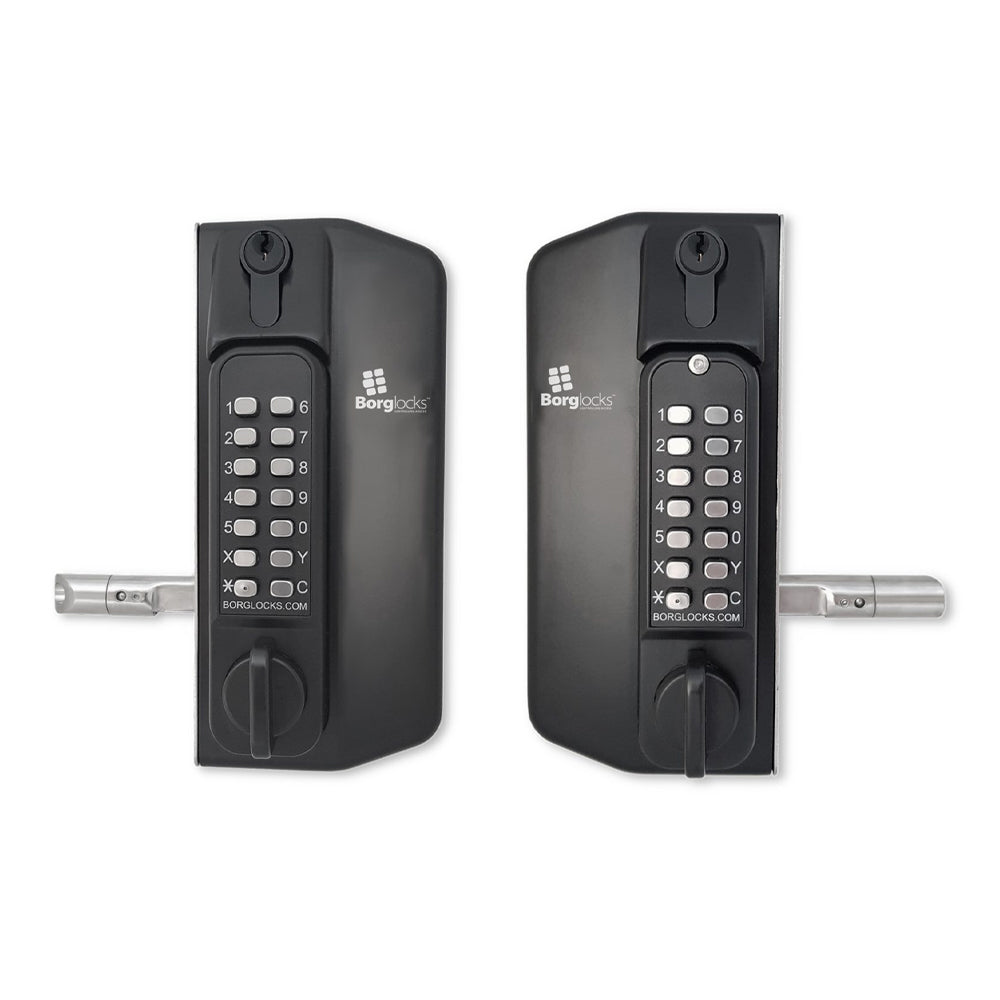 BorgLocks BL3130DKO-ECP Metal Gate Lock with Back to Back Anti-Climb Knob Turn ECP Keypads, 2-9/16" - 3-1/8" Latchbolt and Key Override