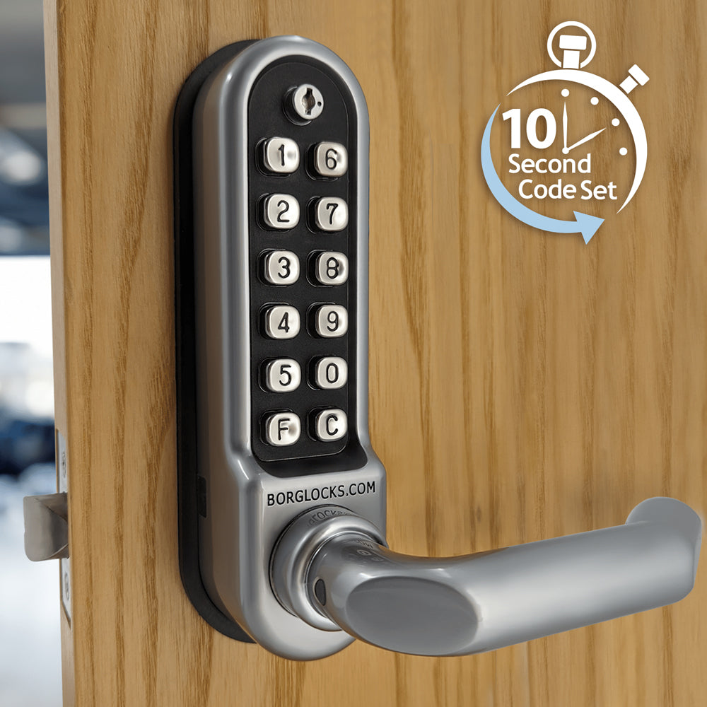 BorgLocks BL5001-ECP Medium/Heavy Duty Round Bar Handle ECP Keypad with Tubular Latch and Passage Mode