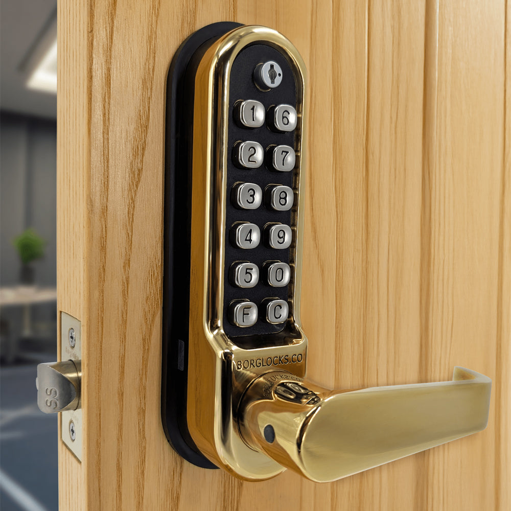 BorgLocks BL5401-ECP Flat Bar Lever Keypad with Internal Handle and Tubular Latch