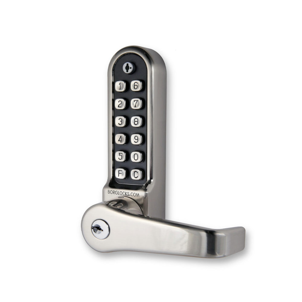 BorgLocks BL5701-ECP Lever Turn Keypad with Internal Handle, Built-in Key Override and Tubular Latch