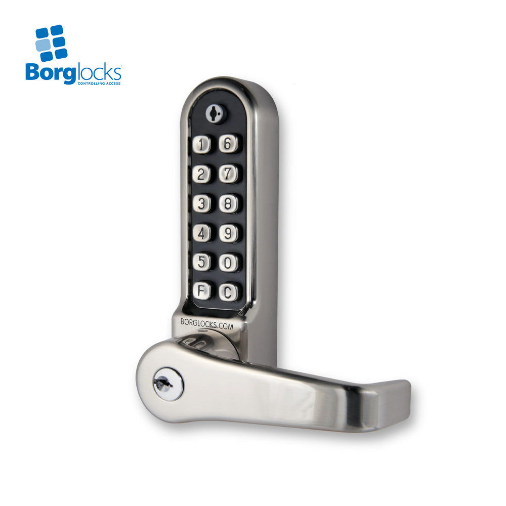 BorgLocks BL5701-ECP Lever Turn Keypad with Internal Handle, Built-in Key Override and Tubular Latch