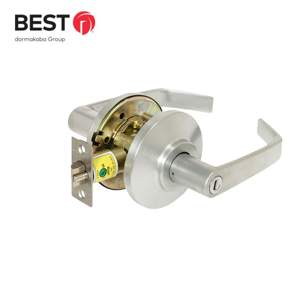 BEST - 7KC30L15DS3 - Privacy Cylindrical Lock - 15 Lever Non-Keyed Cylinder - Fire Rated - Grade 2 - US26D (Satin Chrome-626)