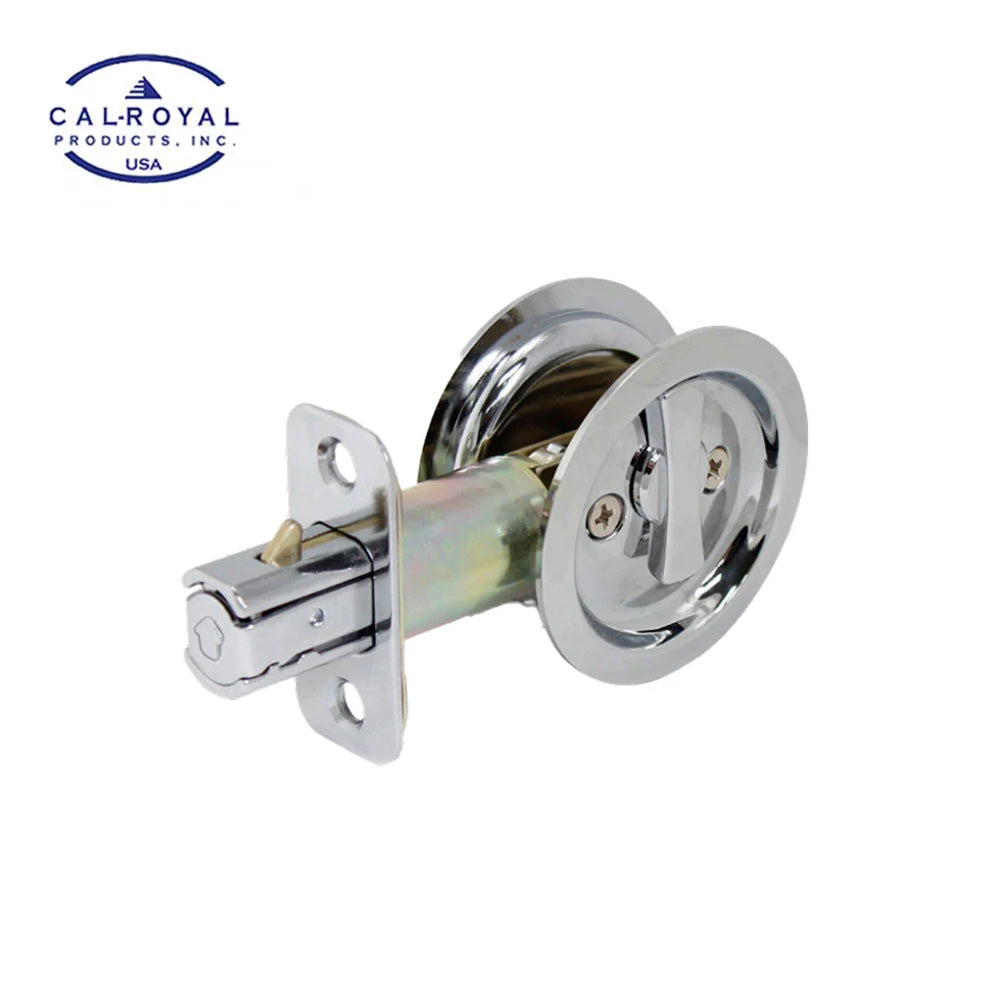 Cal-Royal - 20SDLR - Privacy Sliding Door Lock with 2-3/4" Backset - Grade 2 - US26D - Satin Chromium Plated (626)