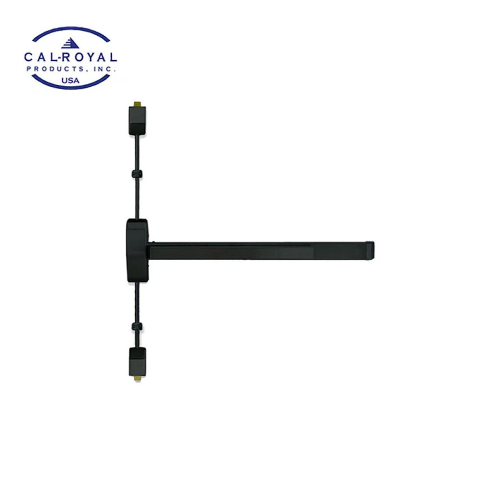Cal-Royal - A9860V3684 - Surface Vertical Rod Exit Device with Left Hand Reverse and 36" Door Width - Grade 1 - US1 - Flat Black Coated (622)