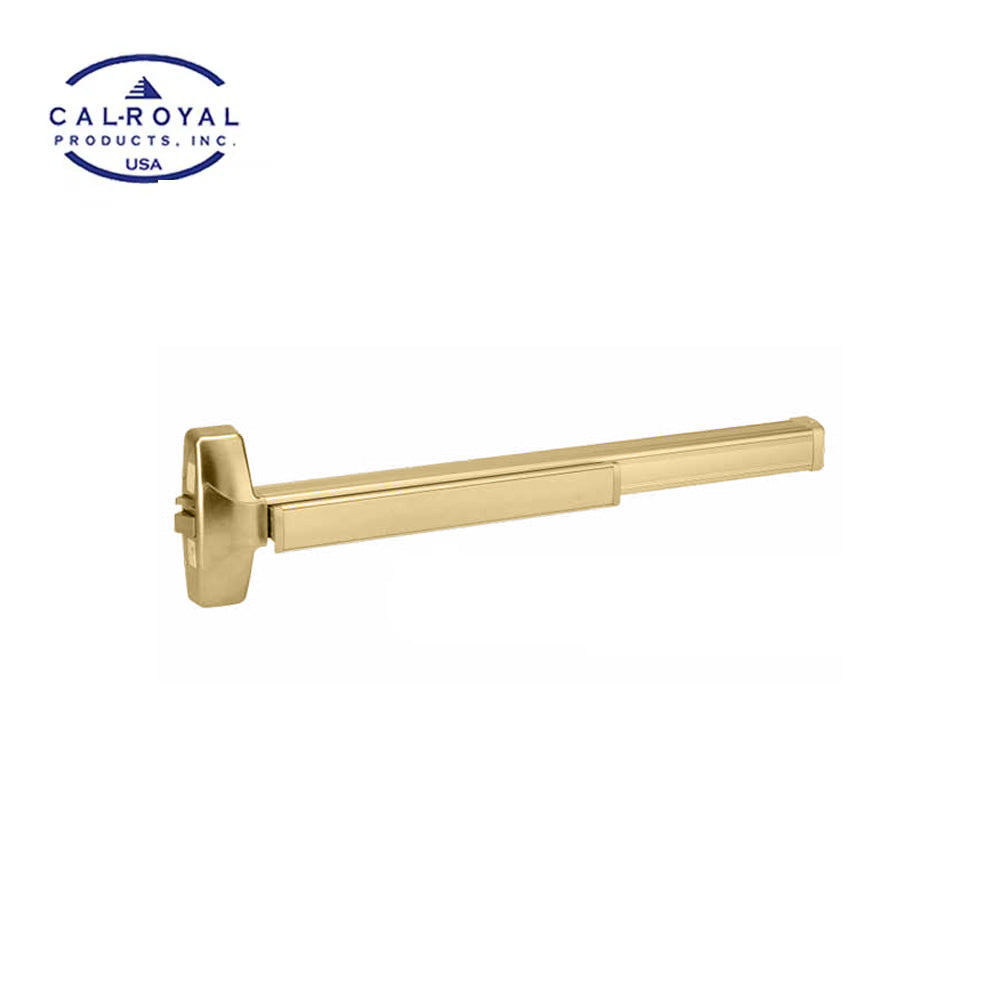 Cal-Royal - A7700EO36 - Rim Exit Device with Fire Rated and 36" Door Width - US3 - Bright Polished Brass (605)