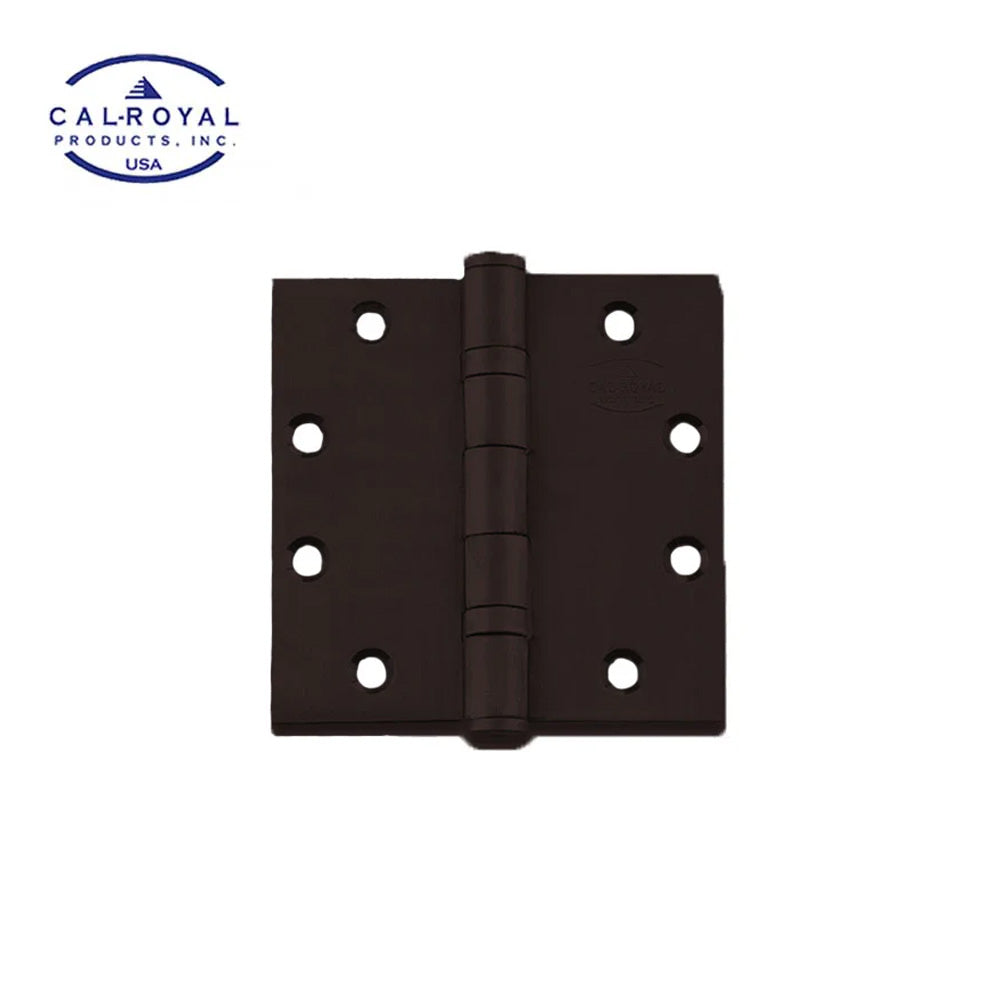 Cal-Royal - BB31 - Two Ball Bearing Five Knuckle Square Corner with 4-1/2" x 4-1/2" - Grade 1 - US10B - Dark Oxidized Satin Bronze Oil Rubbed (613)