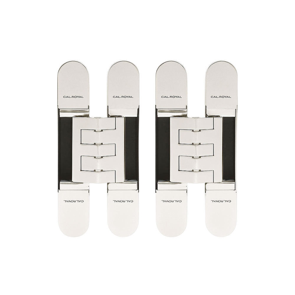 Cal-Royal - CR3D81 - 3D Adjustable Invisible Hinges - US26 - Bright Chromium Plated (625) (Pack of 2)