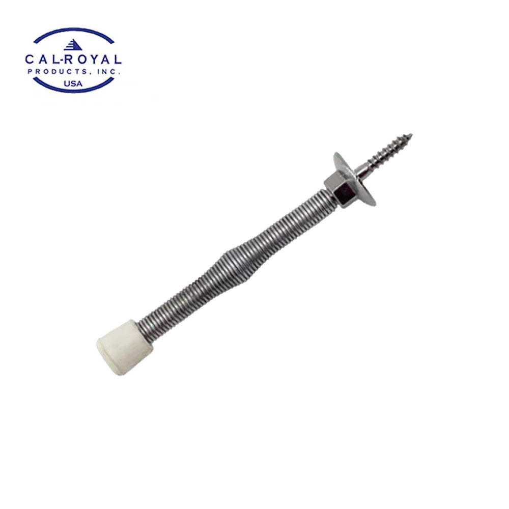 Cal-Royal - FS89 - Flexible Door Stop with Fixed Screw with 3" Projection - US15 - Clear Coated Satin Nickel Plated (619)