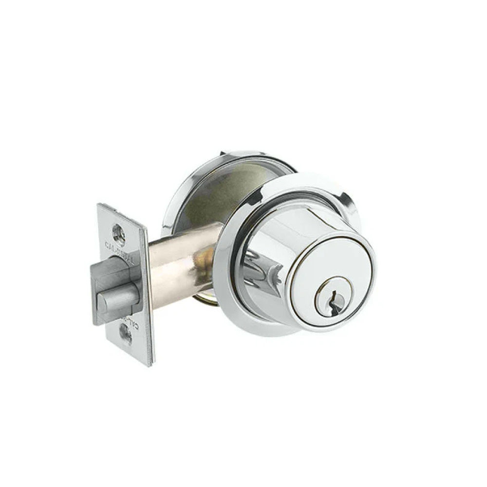 Cal-Royal - GL160 - Standard Duty Single Cylinder Deadbolt Gate Latch - Grade 2 - US26D - Satin Chromium Plated (626)