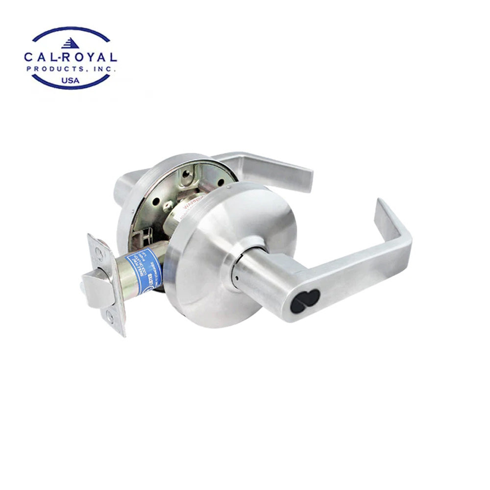 Cal-Royal - ICGN02 - SFIC Heavy Duty Cylindrical Lever Set with Store Lock Non-Clutch - Grade 1 - US26D - Satin Chromium Plated (626)