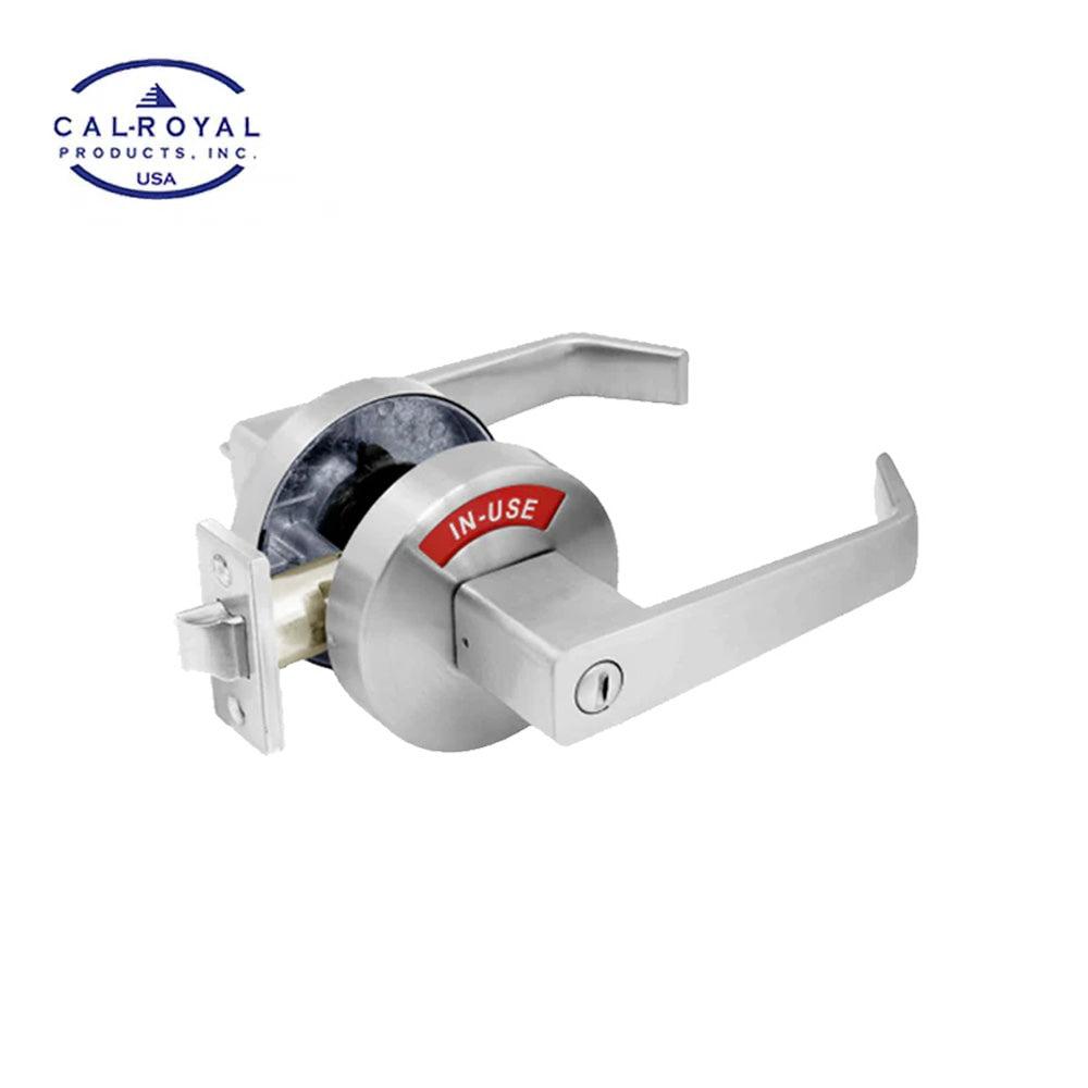 Cal-Royal - INDLEV-20 - Commercial Grade Privacy Indicator Door Leverset with Thumb Turn - US26D - Satin Chromium Plated (626)