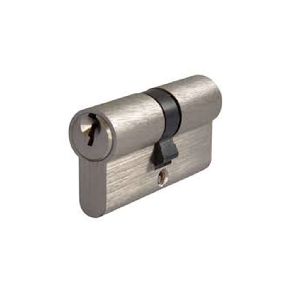 Cal-Royal - KE-SCC-D-C - Double Euro Profile Cylinder - Schlage C Keyway - 6-pin - Length 60mm - US15 - Clear Coated Satin Nickel Plated (619)