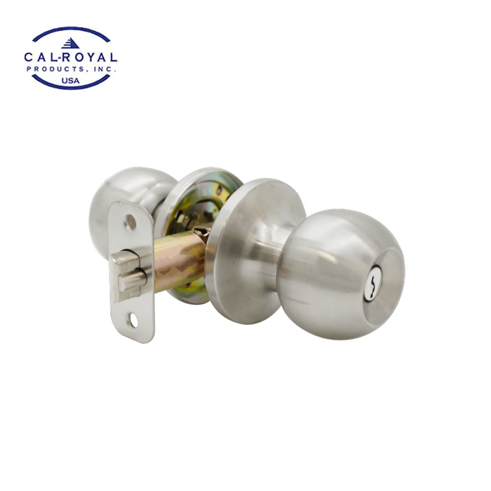 Cal-Royal - LTEMP-00 - Temporary Lock - Adjustable Steel 2-3/8" and 2-3/4" Backset - Keyed Alike - US32D - Satin Stainless Steel (630)