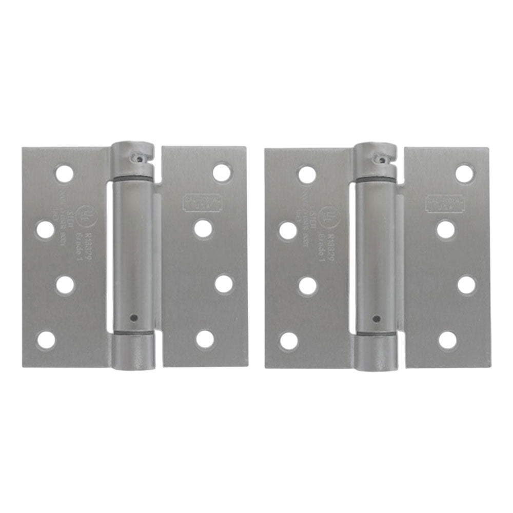 Cal-Royal - NEWSH44SQ - Residential Spring Hinges Square Corner - Size 4" x 4" - US15 - Clear Coated Satin Nickel Plated (619) (Pack of 2)