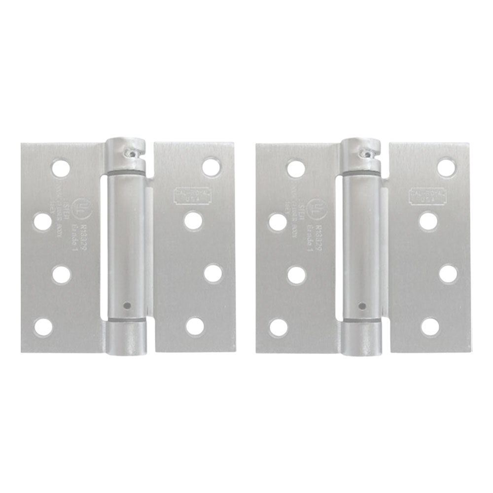 Cal-Royal - NEWSH44SQ - Residential Spring Hinges Square Corner - Size 4" x 4" - US26D - Satin Chromium Plated (626) (Pack of 2)