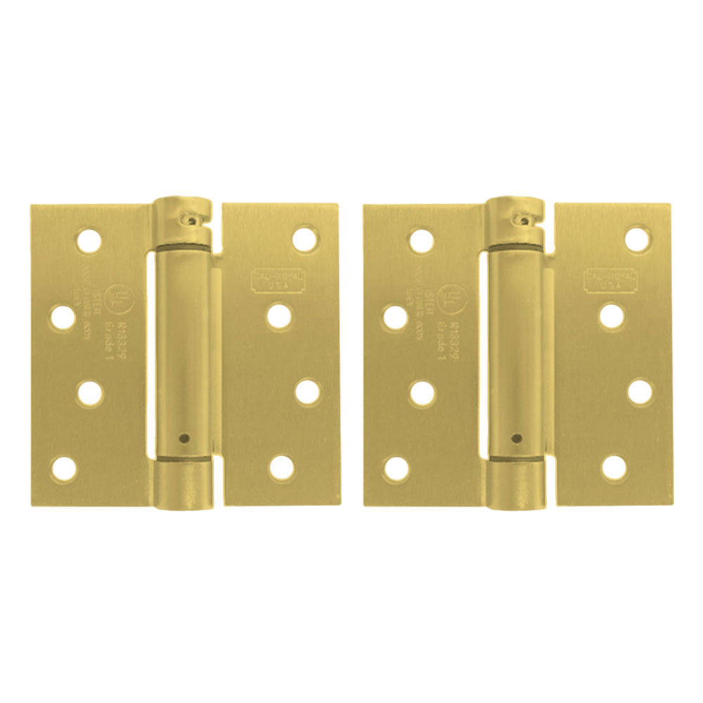 Cal-Royal - NEWSH44SQ - Residential Spring Hinges Square Corner - Size 4" x 4" - US3 - Bright Polished Brass (605) (Pack of 2)